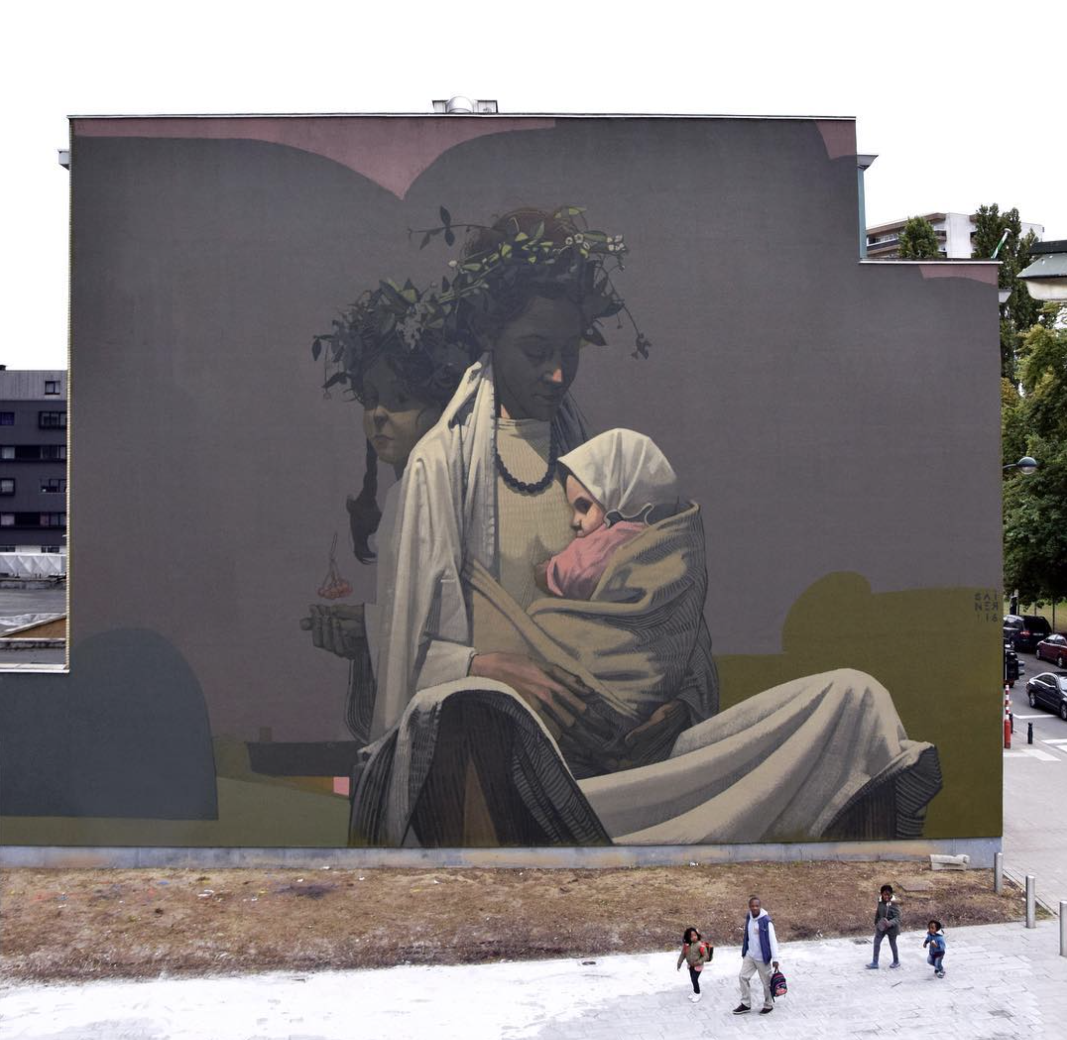 Przemek Blejzyk, Mother, mural inBrussels, Belgium.png