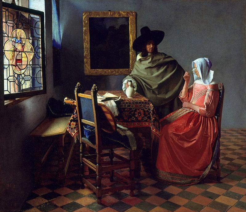 The Glass of Wine, Oil on Canvas, Johannes Vermeer, 1661.jpeg