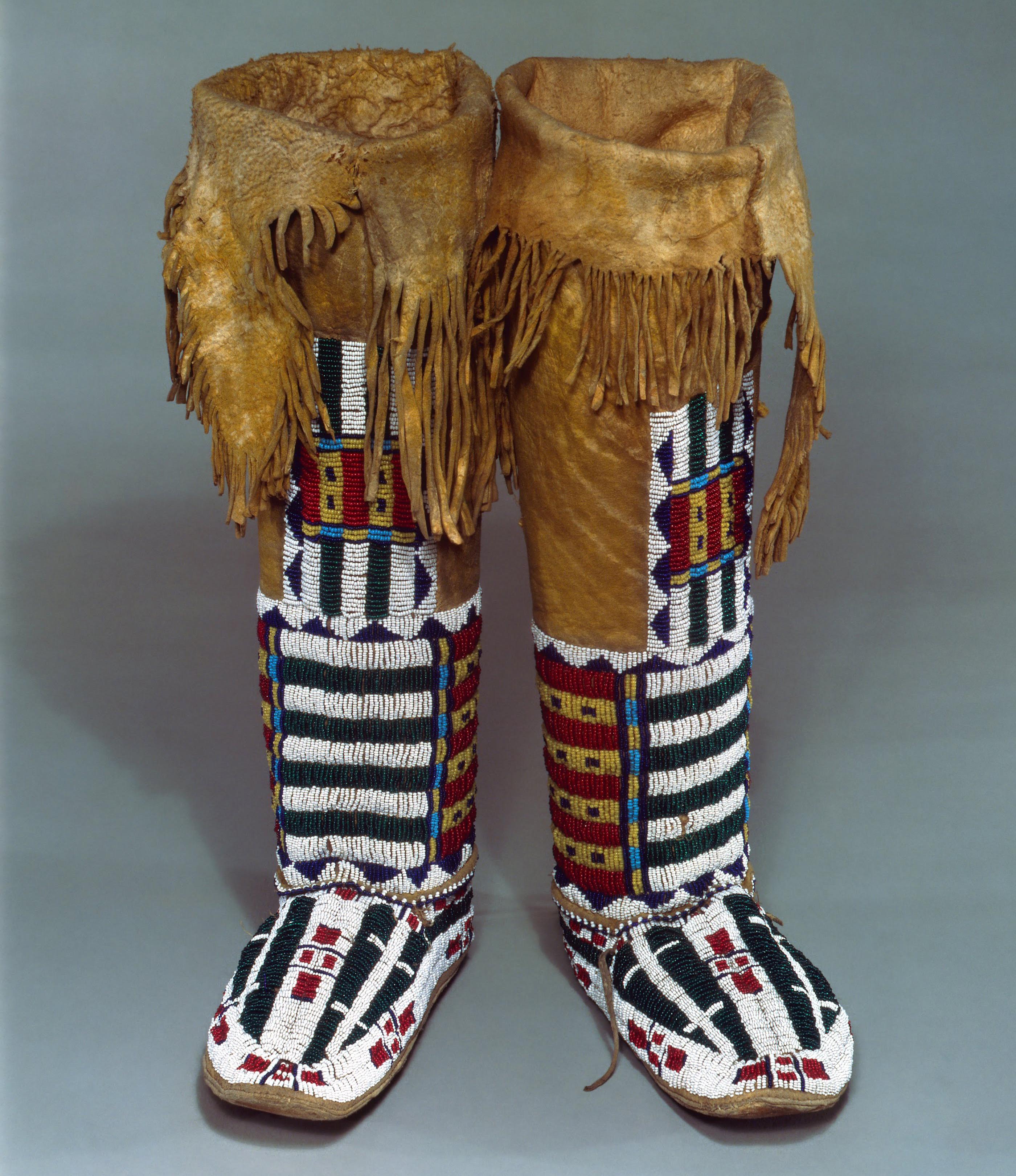 Leather boots with decorative beads. United States, Cheyenne peoples, 1870s.jpeg