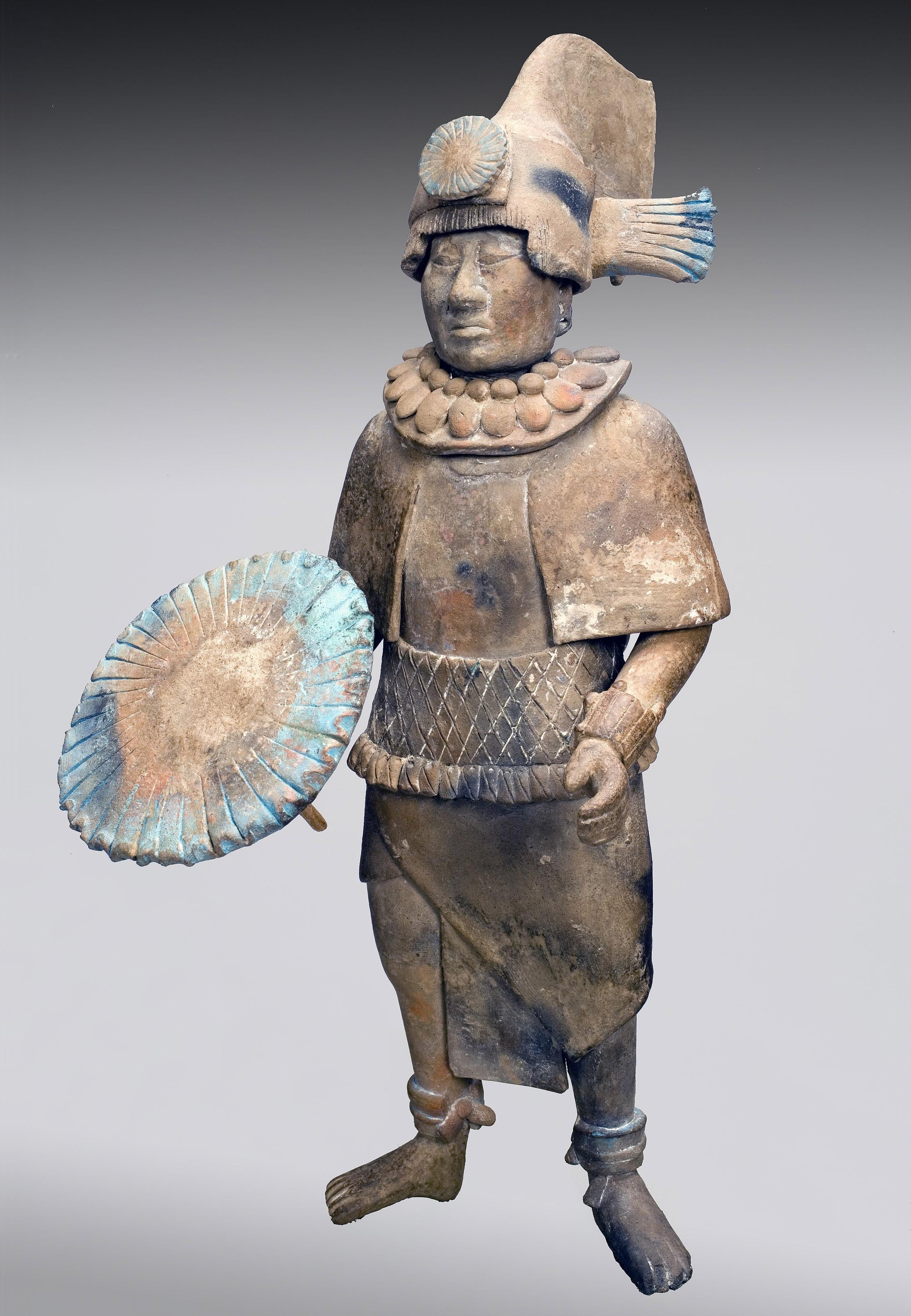 Figurine of a noble with feather shield. Jaina Island, Mexico, Maya civilization, 700-900 AD.jpeg