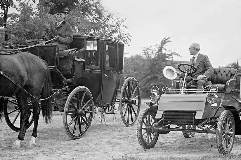 In 1903, Henry Ford’s lawyer was advised not to buy stock in Ford. 'The horse is here to stay'.jpeg