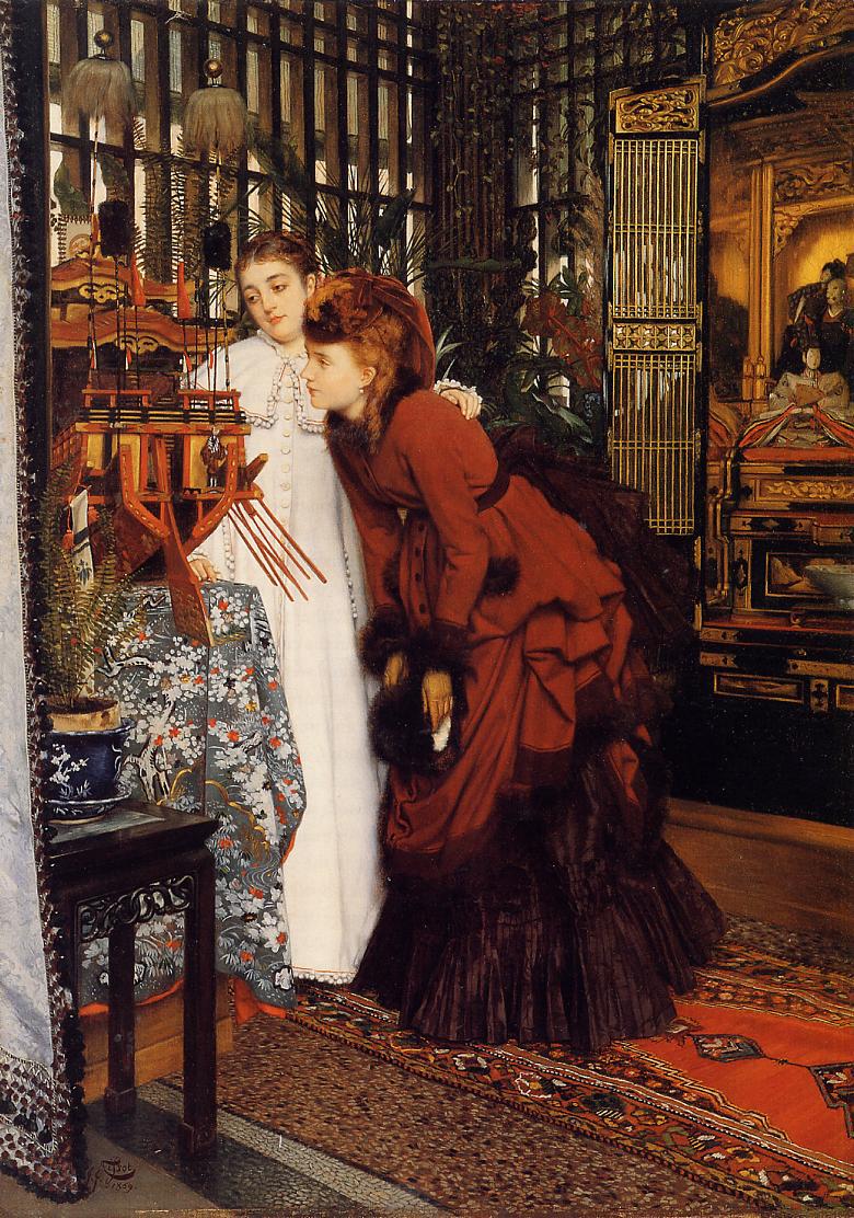 James Tissot, Young Ladies Looking At Japanese Artifacts, 1869.jpeg