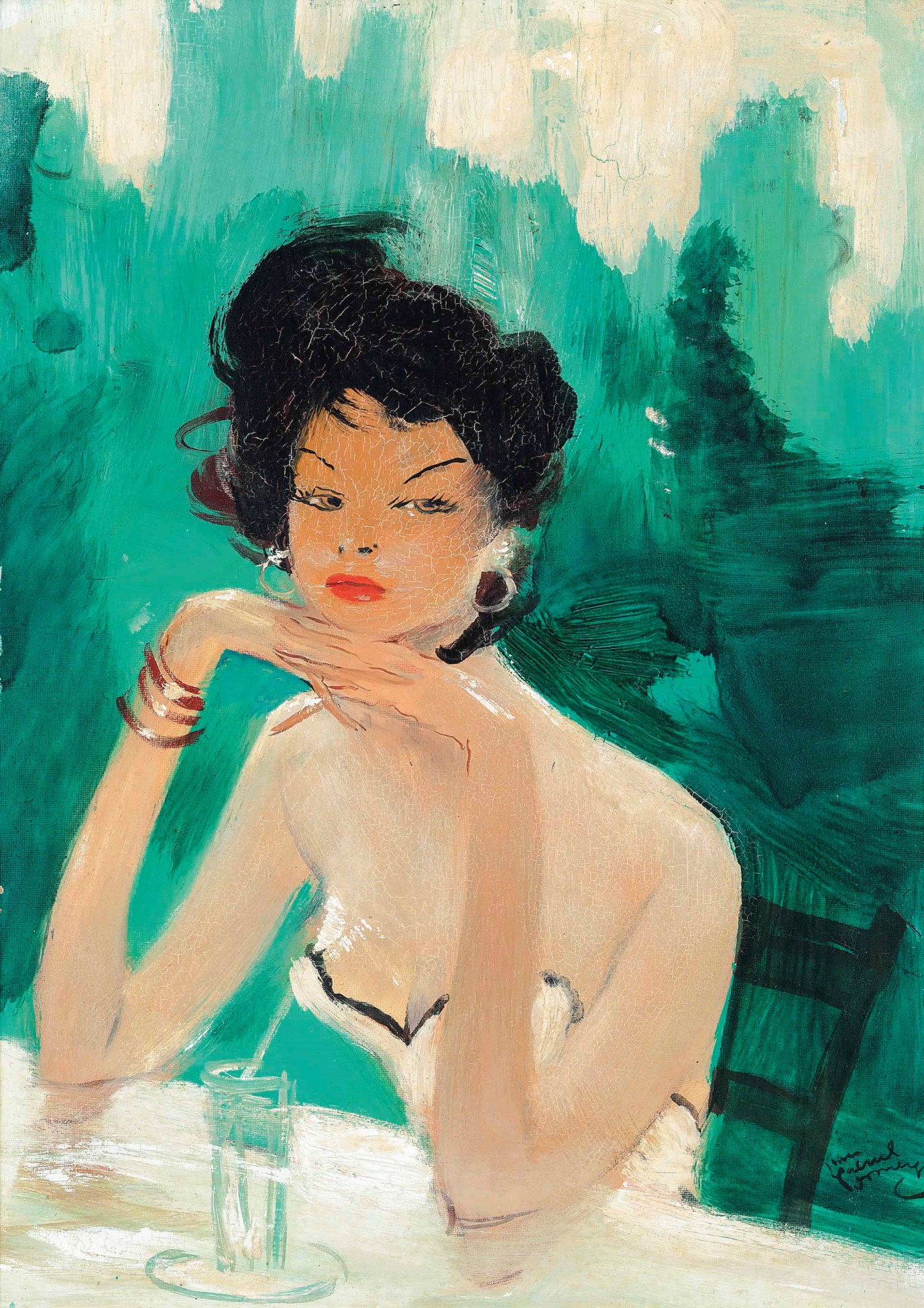 Jean-Gabriel Domergue (French, 1889-1962), At the bar. Christie's.jpg