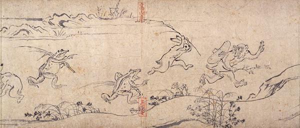 Chōjū-jinbutsu-giga mid-12th Century Japan. 'Scrolls of Frolicking Animals'.jpeg
