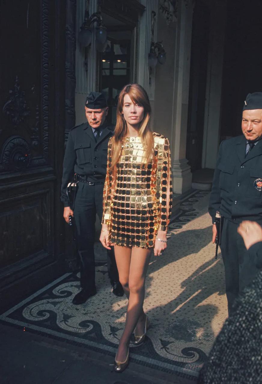 Françoise Hardy wearing iconic Paco Rabanne dress. Paris, 1967.jpeg