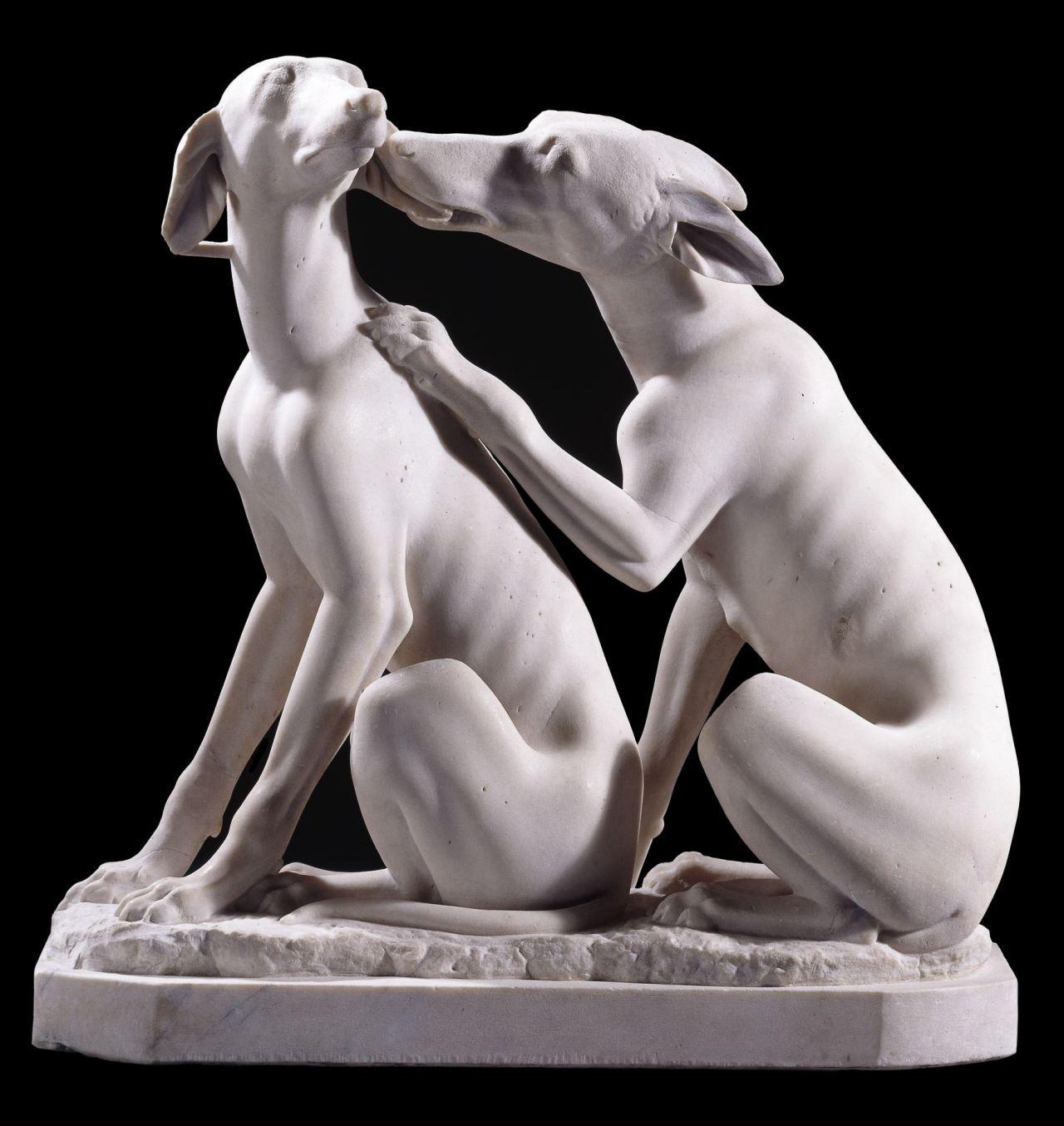 Marble Statue of a Pair of Dogs, Roman, Possibly 2nd century AD. Found Near Civita Lavinia, Lazio, Italy, British Museum.jpeg