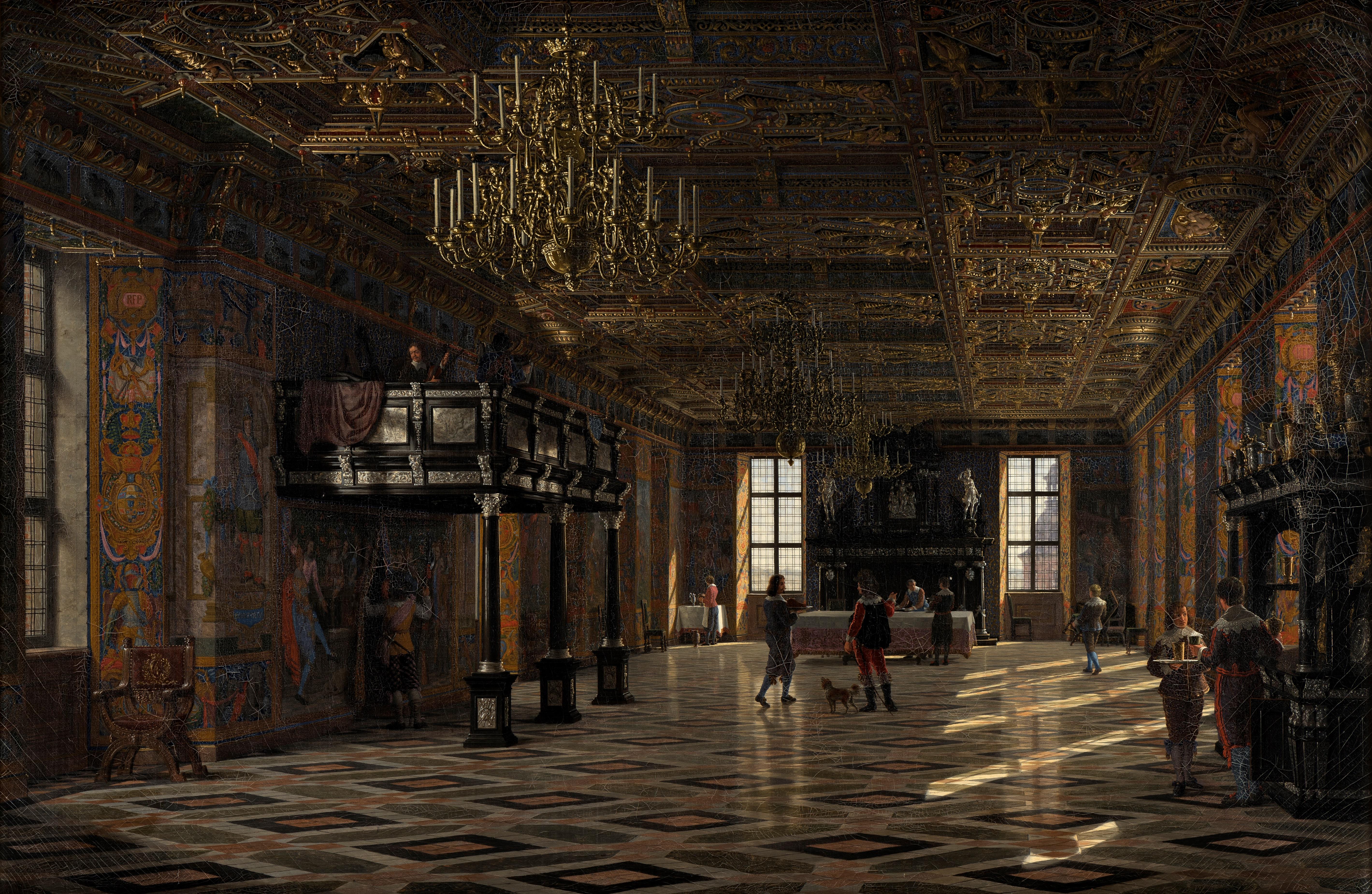 Heinrich Hansen (1821–1890) - The Great Hall at Frederiksborg Castle during the Reign of Christian IV (1859).jpeg