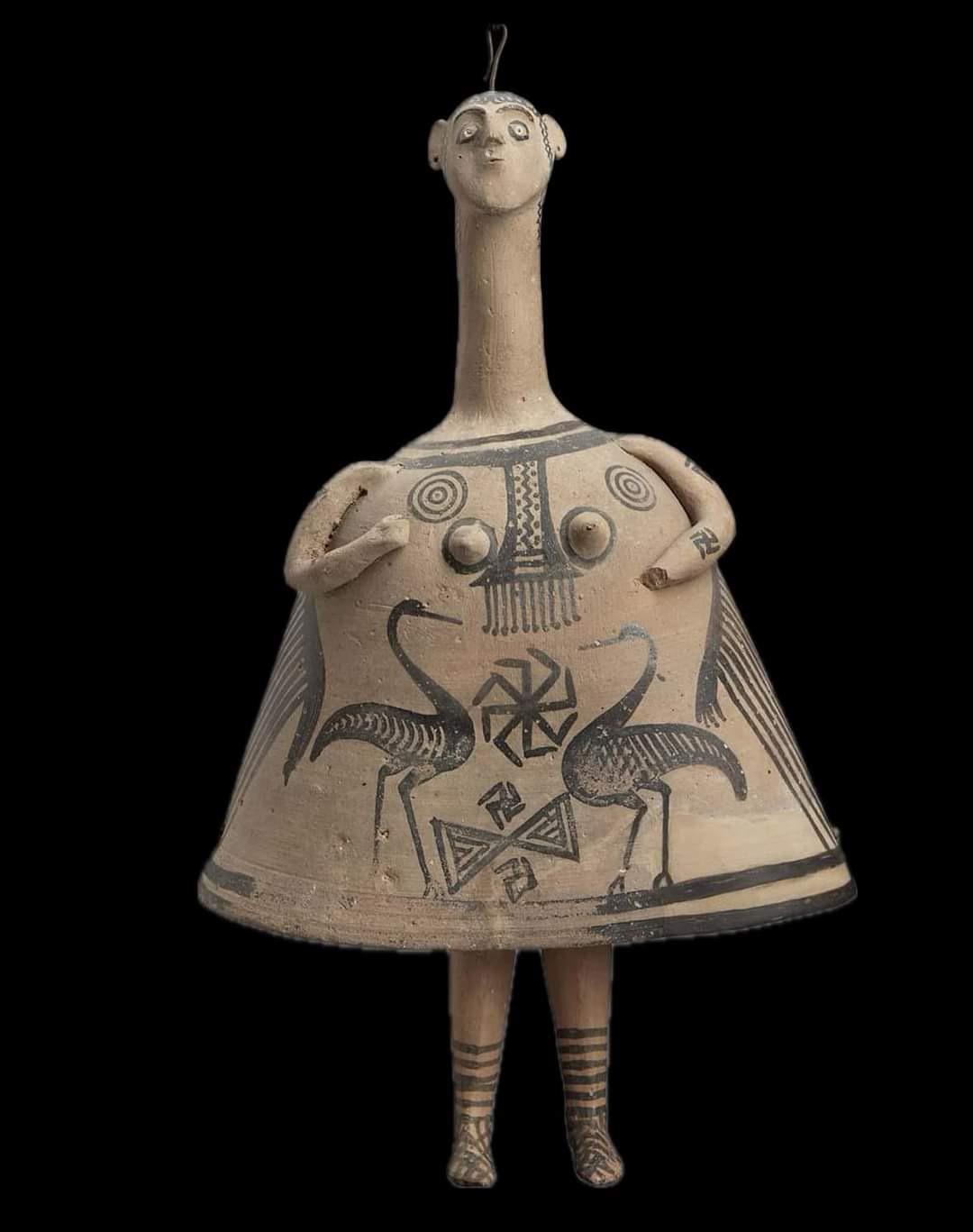 Bell-shaped terracotta figurine from Beotia, Greece, dated 720–700 BC.jpeg