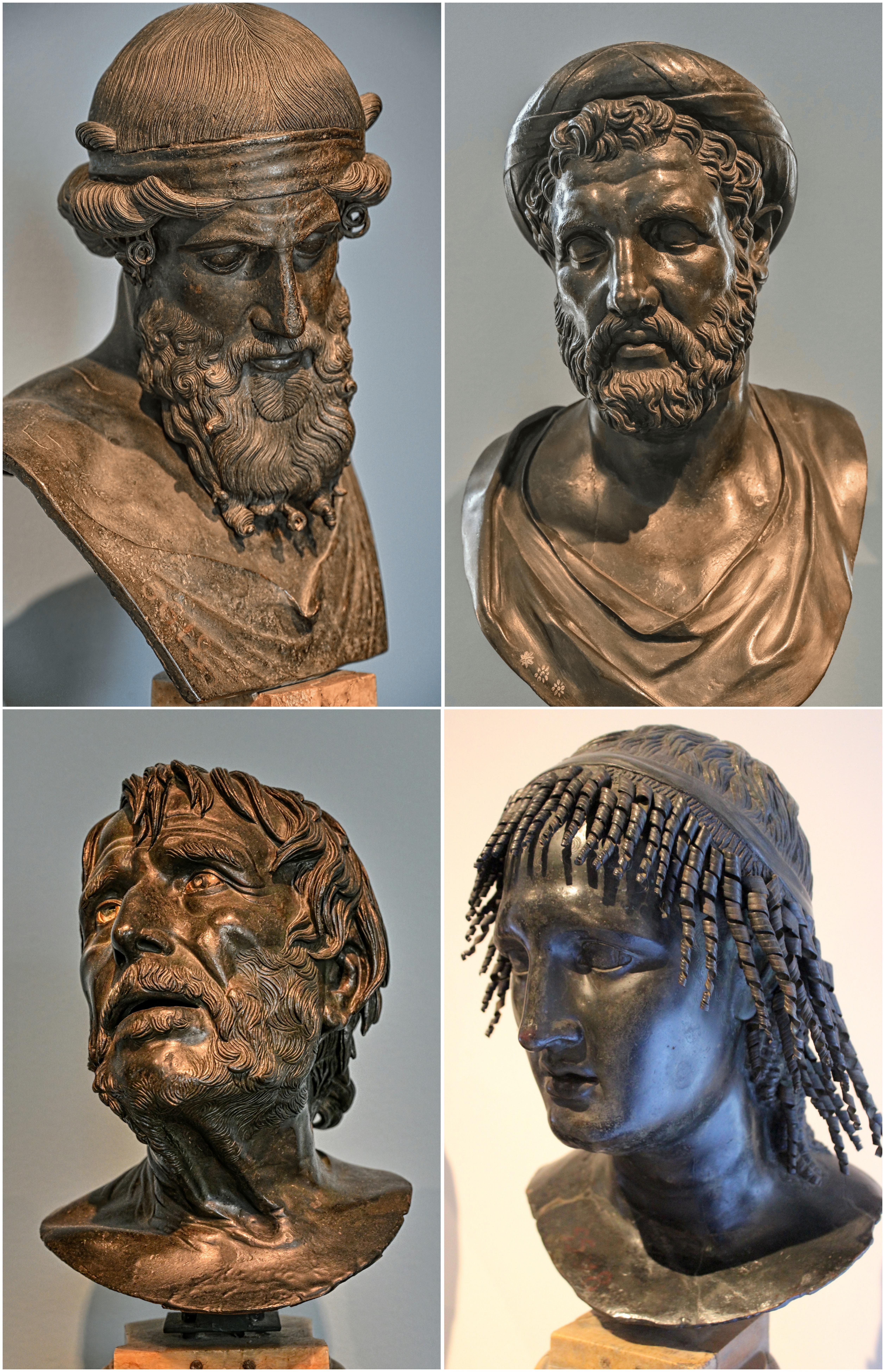 Bronze busts from the Villa of the Papyri. The Villa was considered to be one of the most luxurious houses in all of Herculaneum and in the Roman world.jpeg