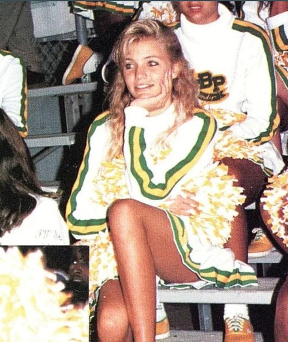 Cameron Diaz, cheerleading in high school, 1988.png