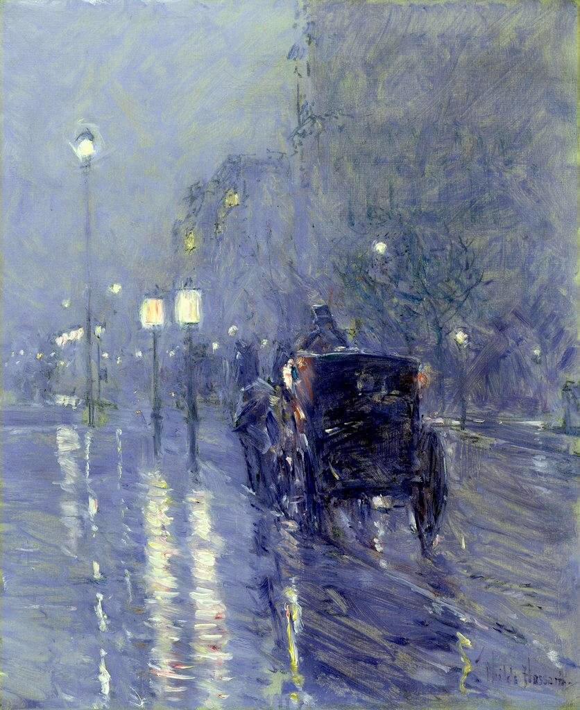 Rainy Night, Oil on Canvas, Childe Hassam, 1890.jpeg