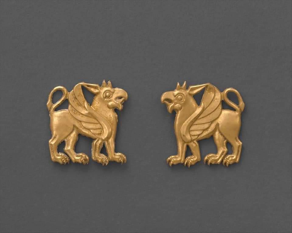 Scythian gold griffin dress ornaments, 5th Century BC.jpeg