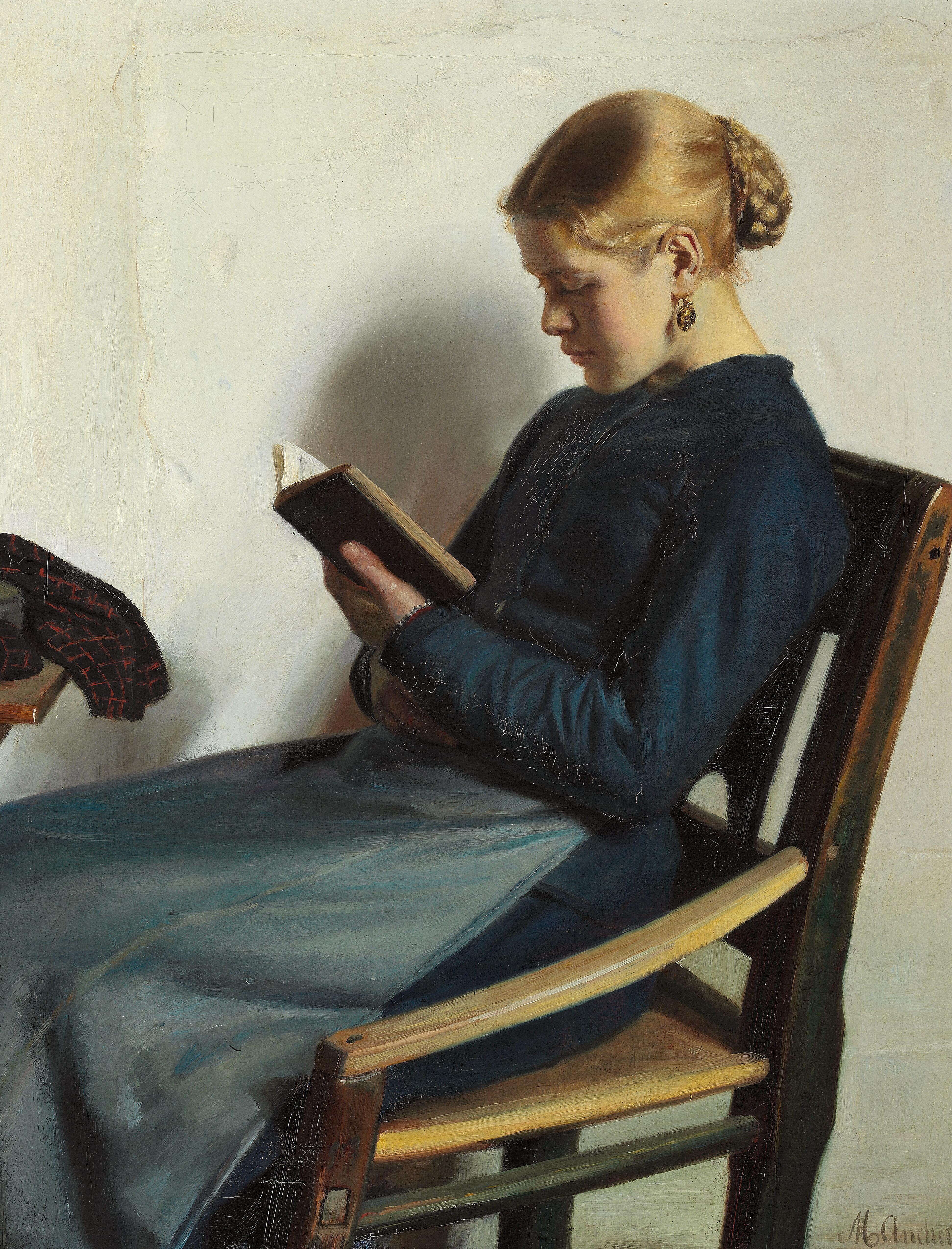 Michael Ancher - Girl reading (Maren Sofie Olsen) (1885).jpeg