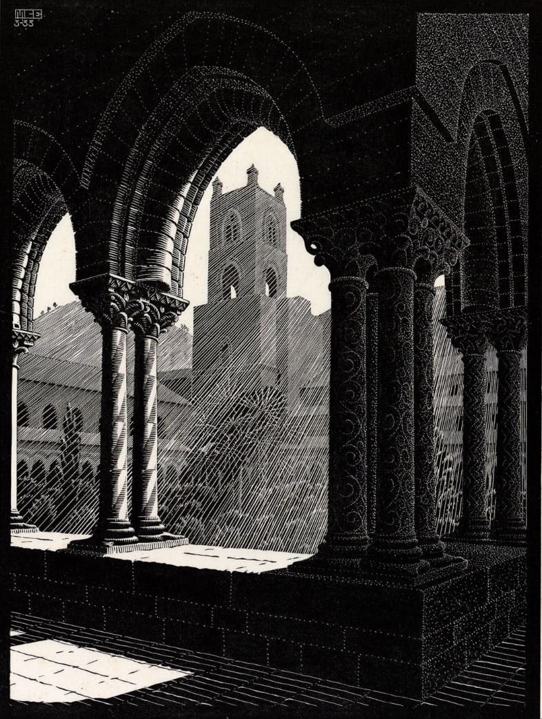 M. C. Escher - Cloister at Monreale, Sicily (1933).jpeg