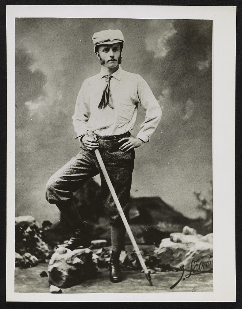 Theodore Roosevelt mountain climbing in the West,1880.jpg