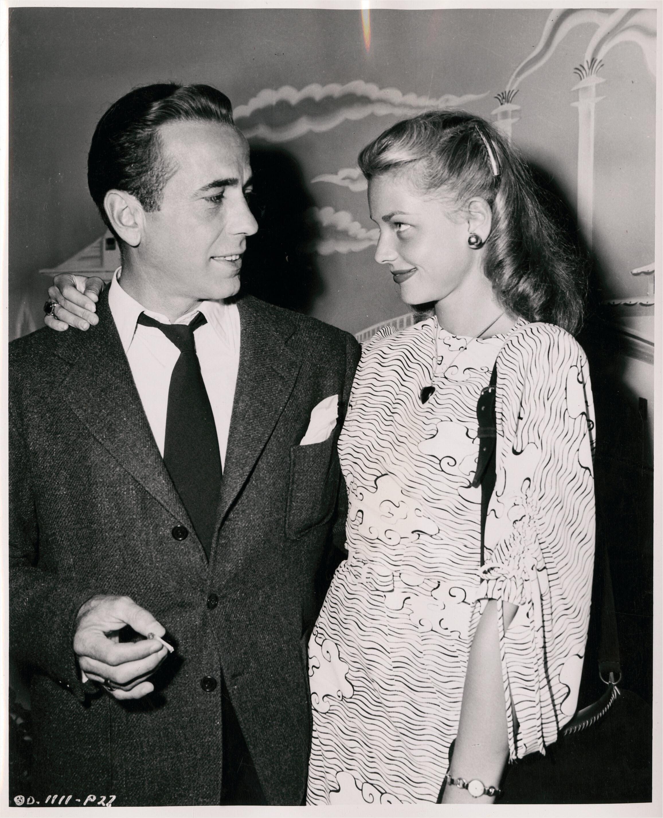 Academy Honorary Award recipient Lauren Bacall, and Humphrey Bogart whom she later married, 1947.jpeg