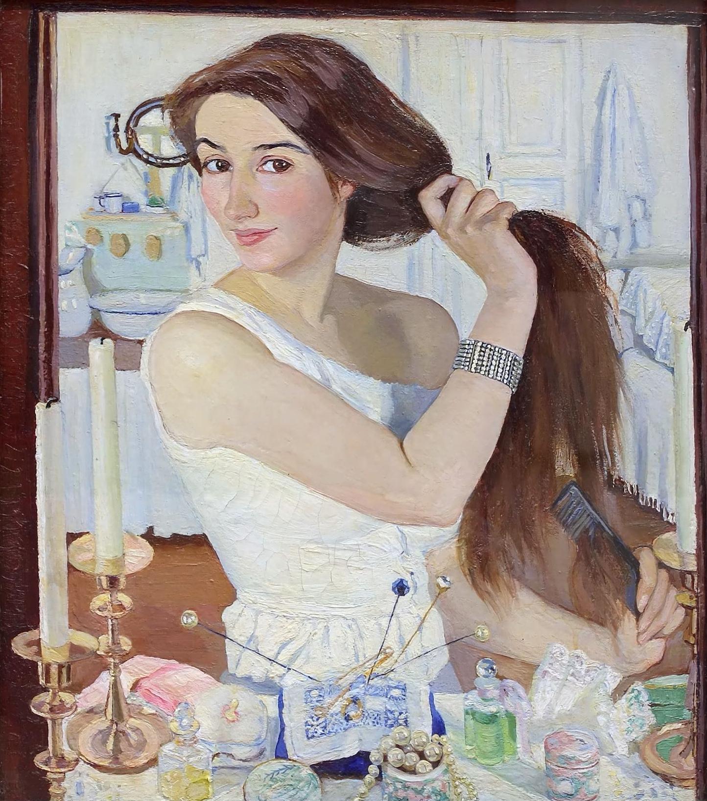 Zinaida Serebryakova - At the Dressing-Table, Self-Portrait (1909).jpeg