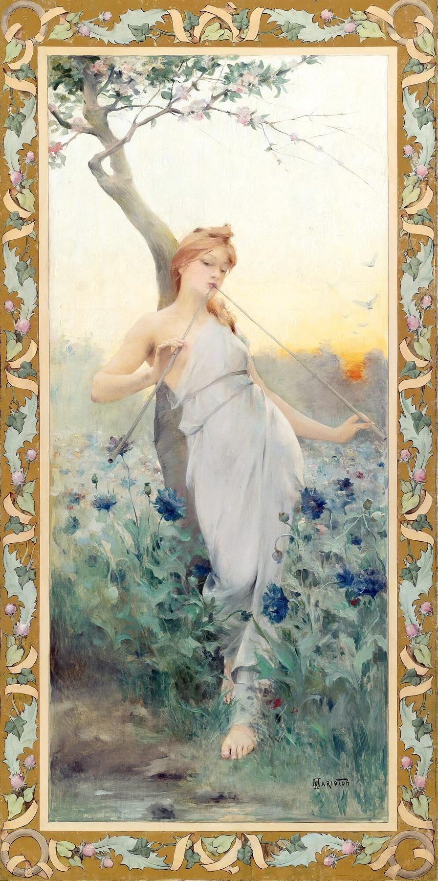Jean Alfred Marioton, A Maiden Among The Flowers.jpeg