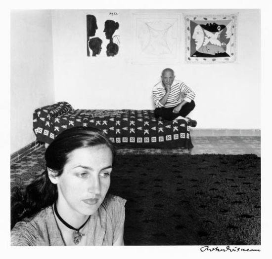 Robert Doisneau, Picasso et Françoise Gilot, silver print, 195.jpg