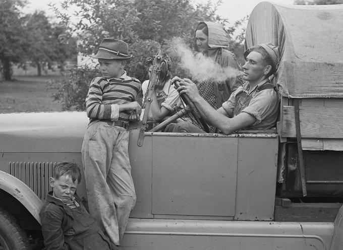 Migrant cherry pickers from Texas as photographed in Michigan by John Vachon - 1940.jpeg