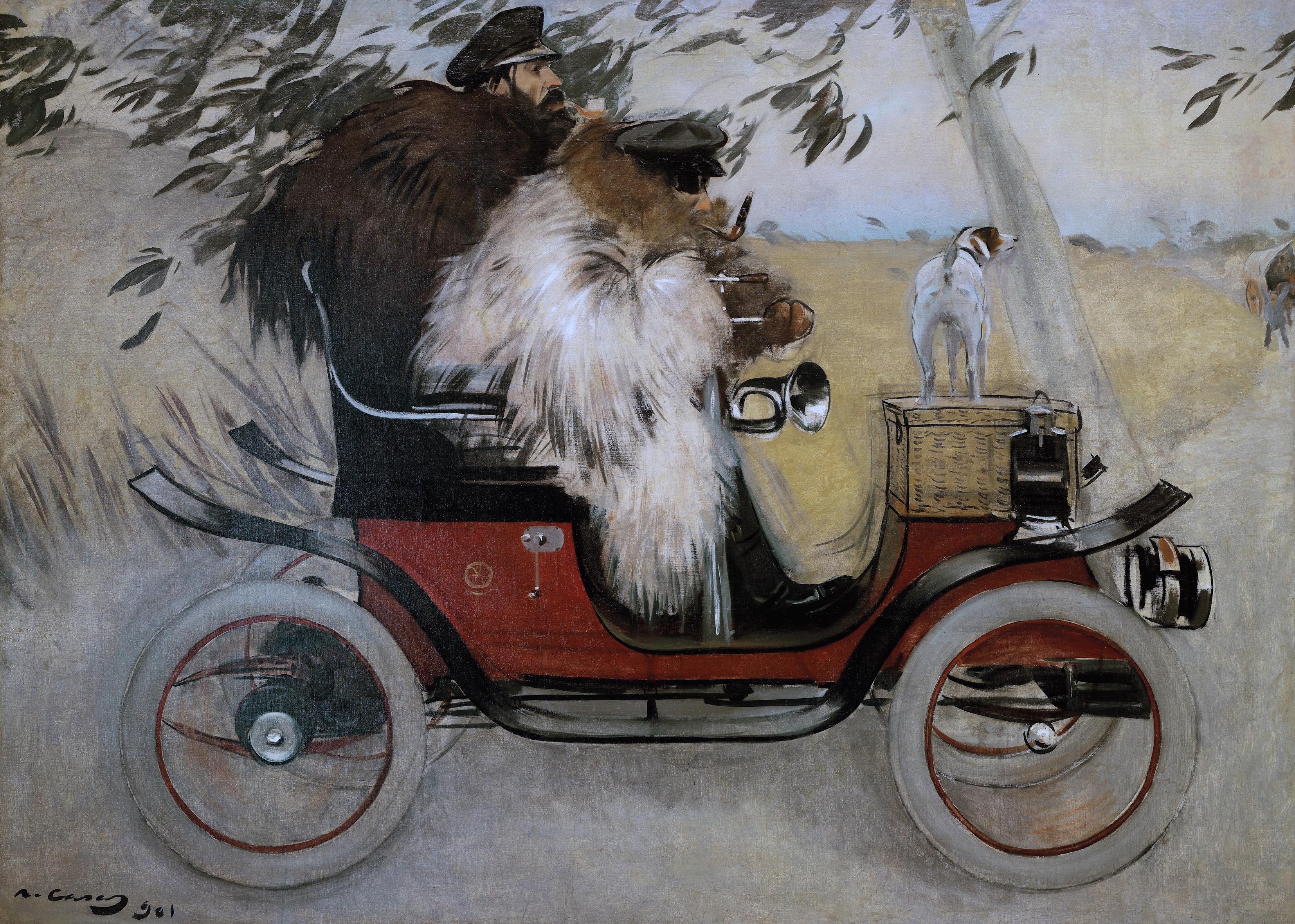 Ramon Casas - Ramon Casas i Pere Romeu en un automòbil (1901).jpeg