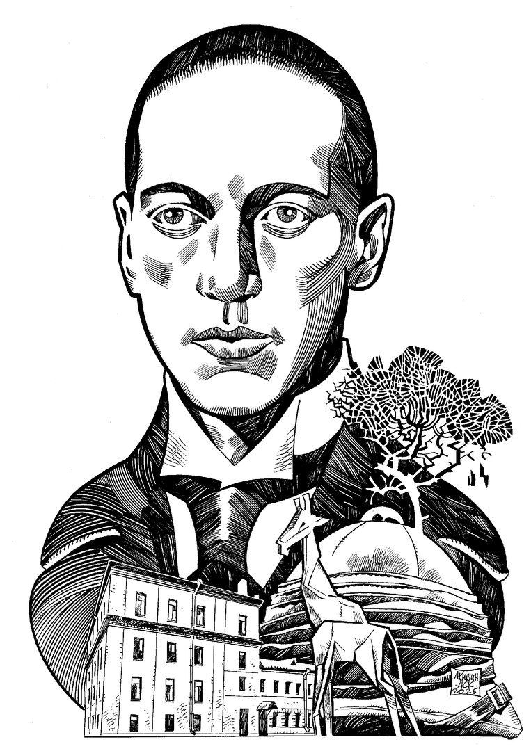 А. Акишин. Портрет Гумилёва для SMART-библиотеки им. А.Ахматовой.jpg