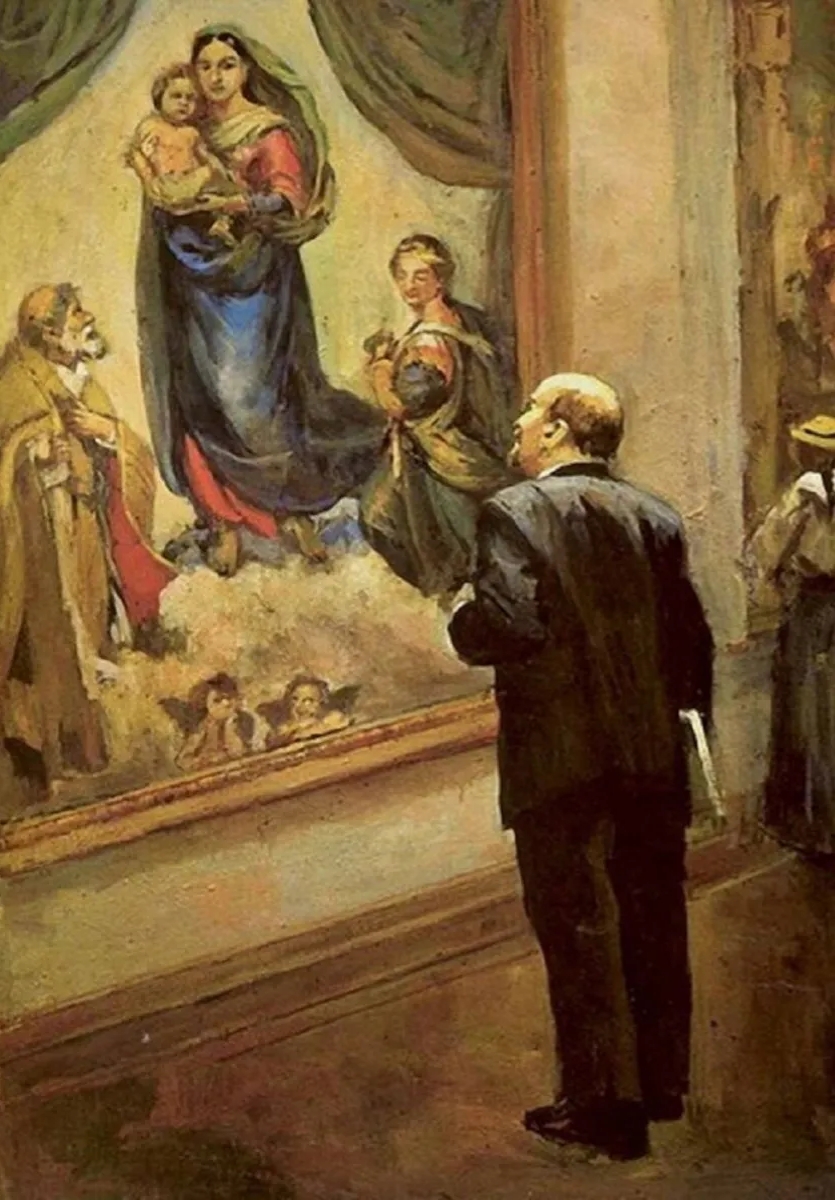 Ленин в Дрезденской галерее в 1914 году, Налбандян Д А, 1962.JPG