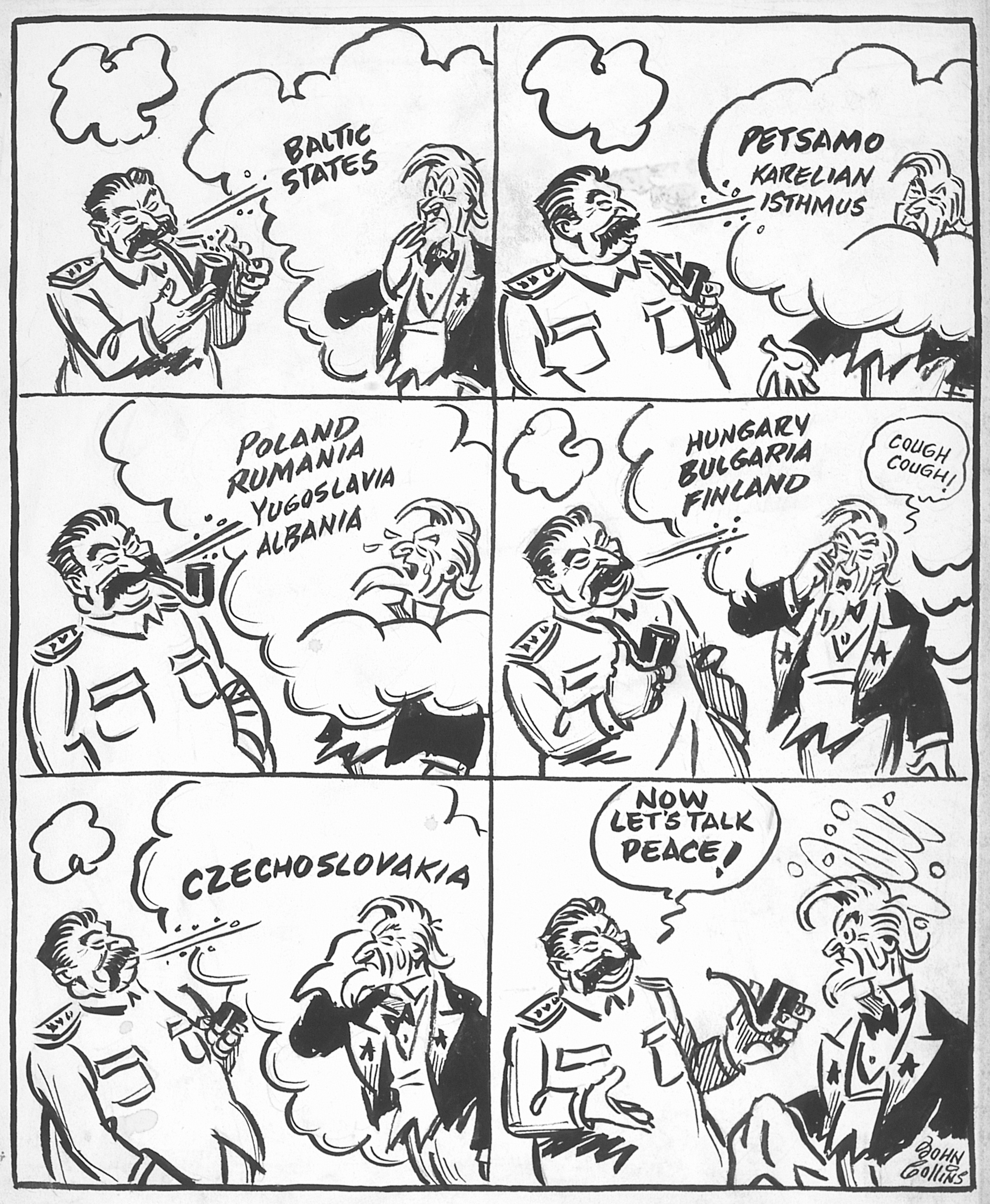 John Collins. Passing the Peace Pipe. The Gazette (Canada), circa 1948.jpg