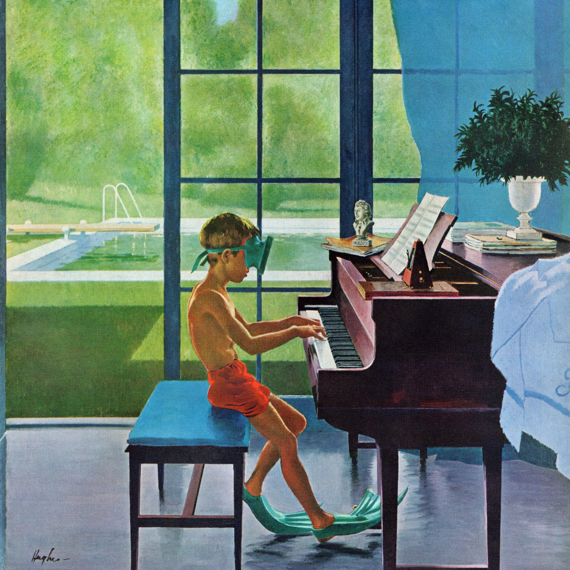 Poolside Piano Practice (1960), George Hughes.jpeg