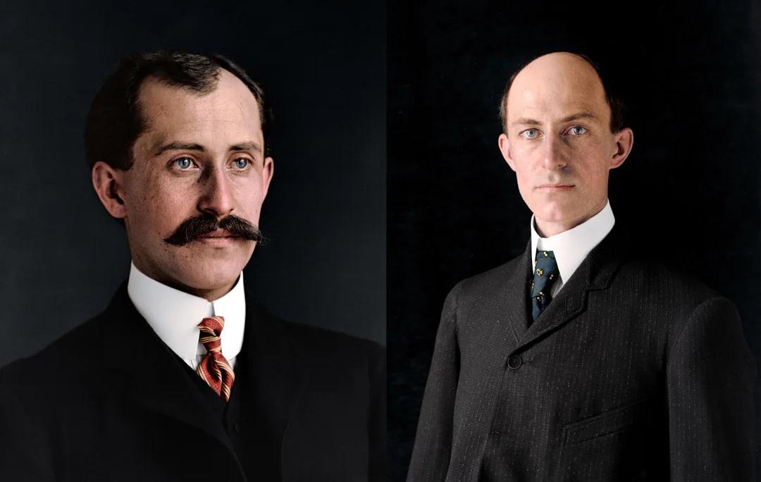 Orville and Wilbur Wright, famous for having made the first controlled, sustained flight of a powered heavier-than-air aircraft on December 17th, 1903.jpeg