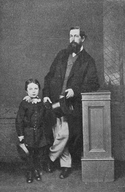 Чарльз Альтамонт Дойл со своим третьим ребенком Артуром, 1865.jpg