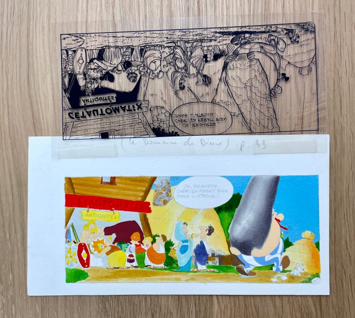 Uderzo, Albert - 1 Original coloring - Astérix T17 - le Domaine des Dieux.jpg
