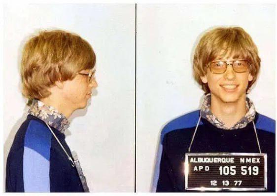 Bill Gates arrested for driving without a license, mugshot 1977.jpeg