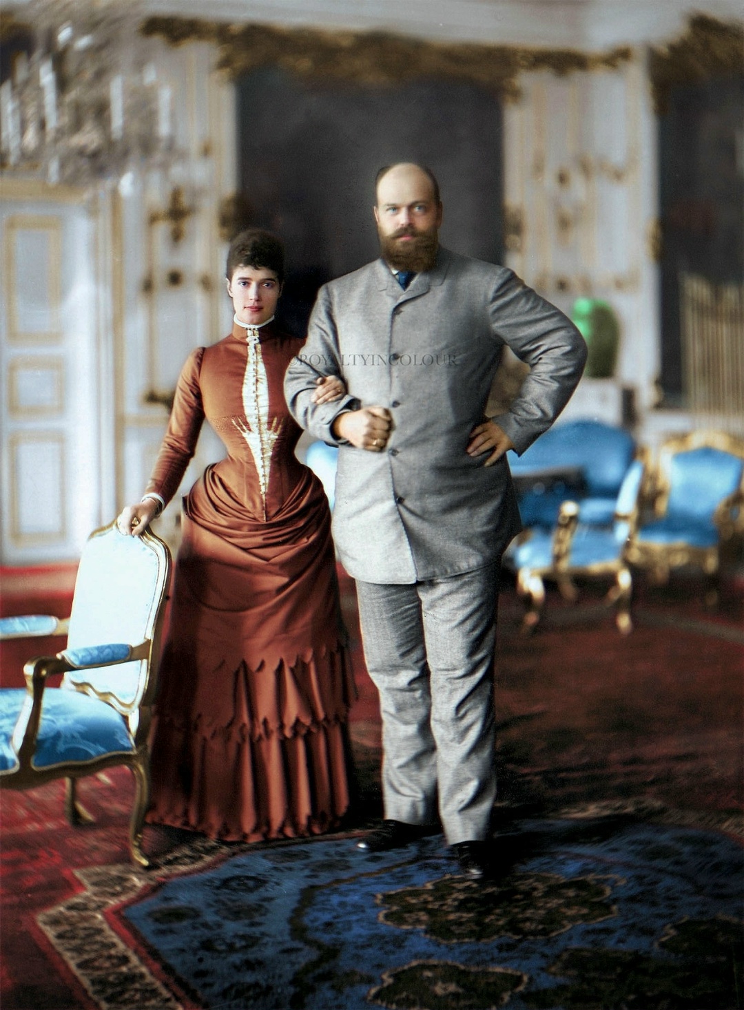 Александр III и Мария Фёдоровна, 1892, Фреденборг, Дания.jpg